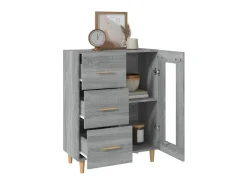 Aparador de madera de ingeniería gris Sonoma 69,5x34x90 cm ES61890