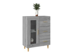 Aparador de madera de ingeniería gris Sonoma 69,5x34x90 cm ES61890
