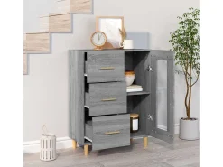 Aparador de madera de ingeniería gris Sonoma 69,5x34x90 cm ES61890