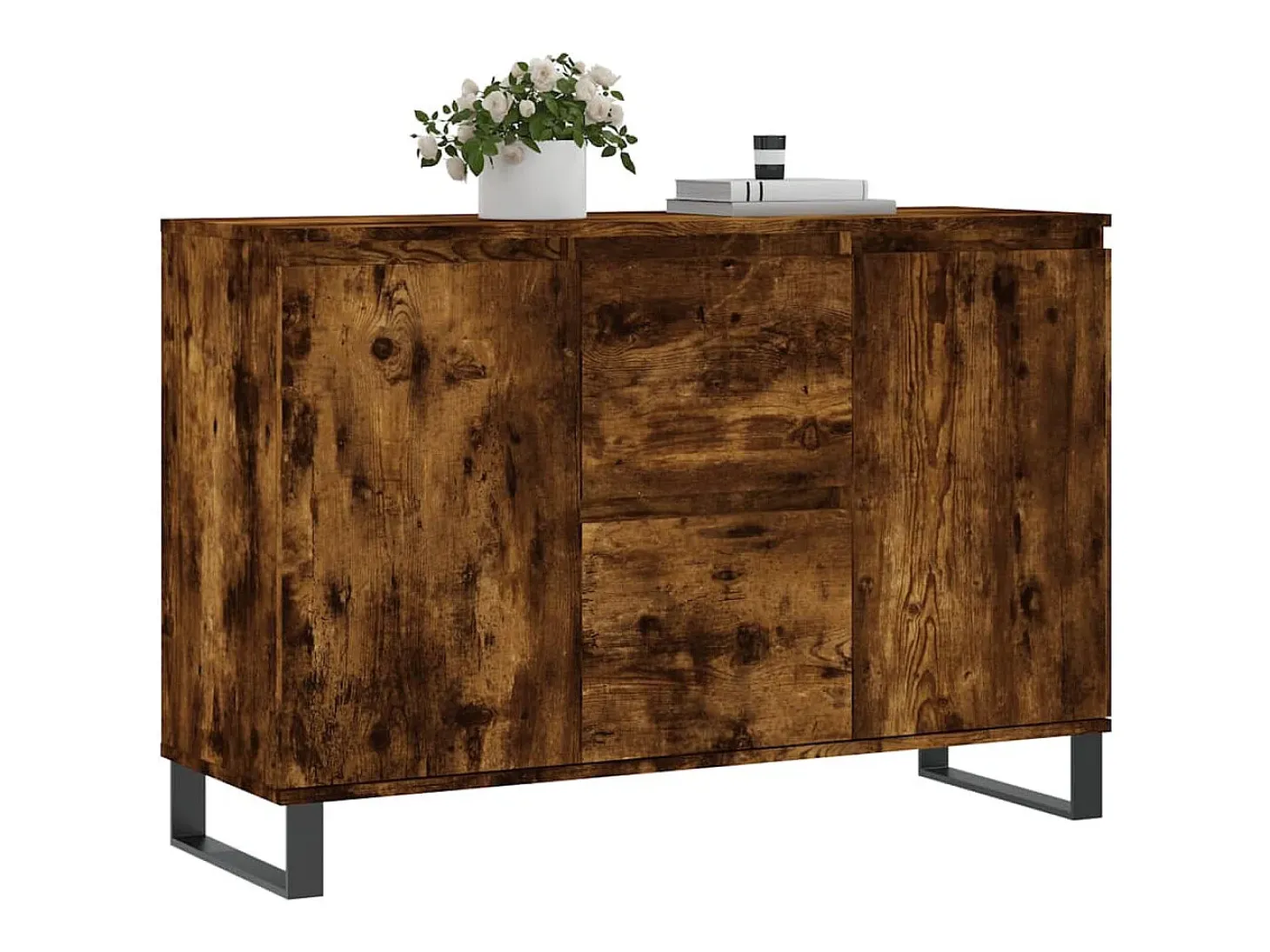 Aparador de madera de ingeniería roble ahumado 104x35x70 cm