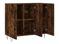 Aparador de madera de ingeniería roble ahumado 90x34x80 cm ES26959