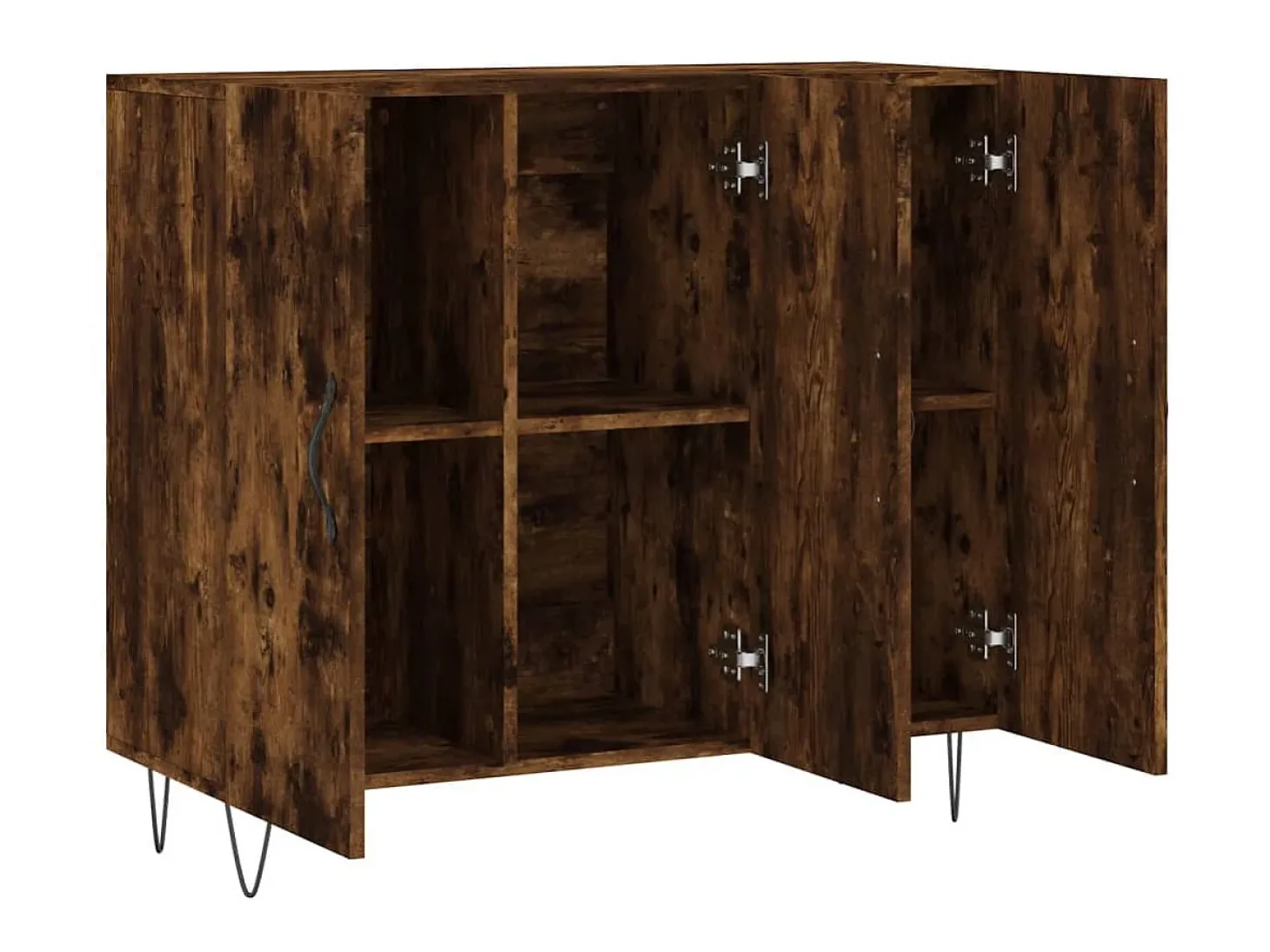 Aparador de madera de ingeniería roble ahumado 90x34x80 cm ES26959