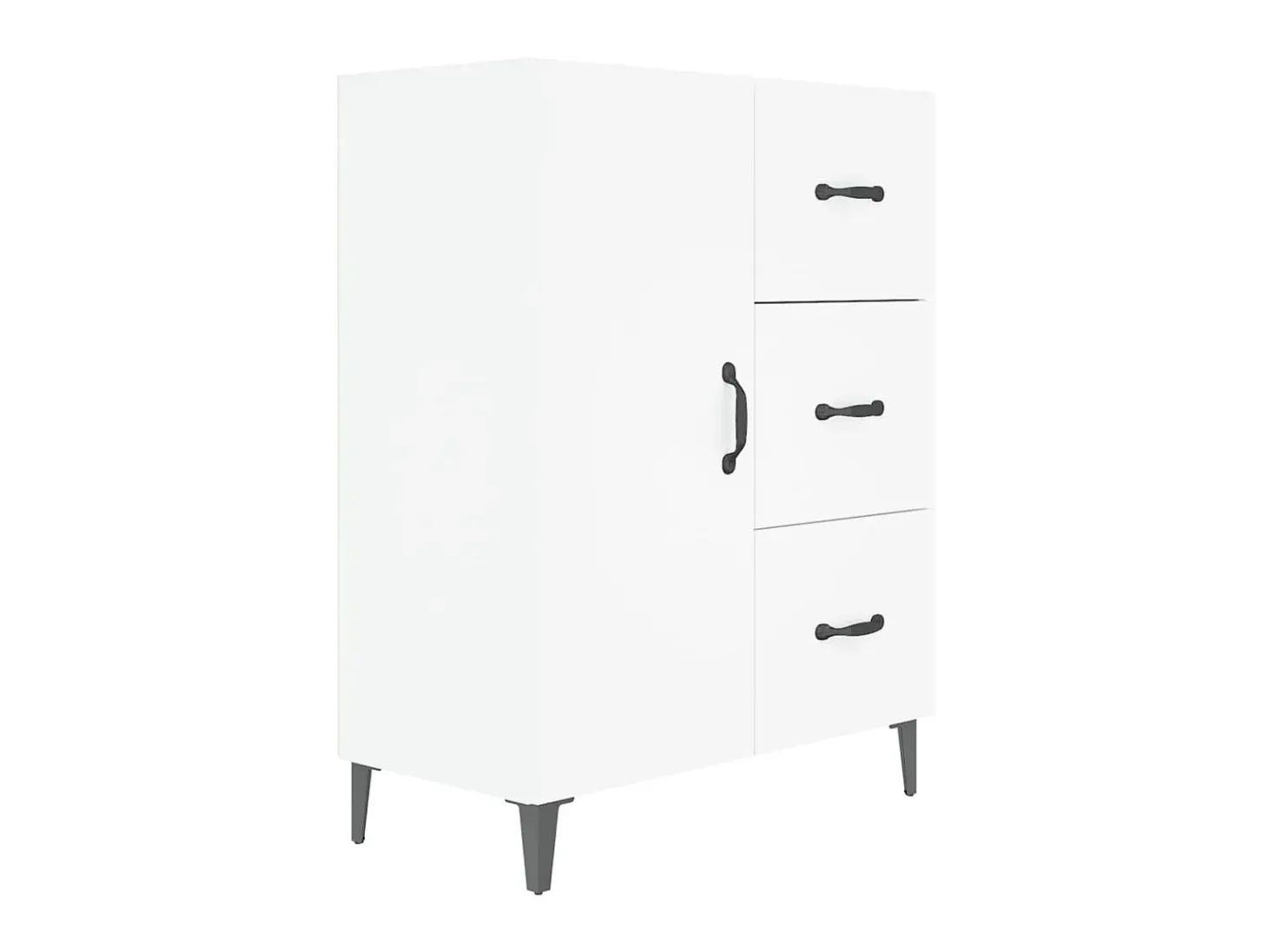 Aparador de madera de ingeniería blanco 69,5x34x90 cm ES86741