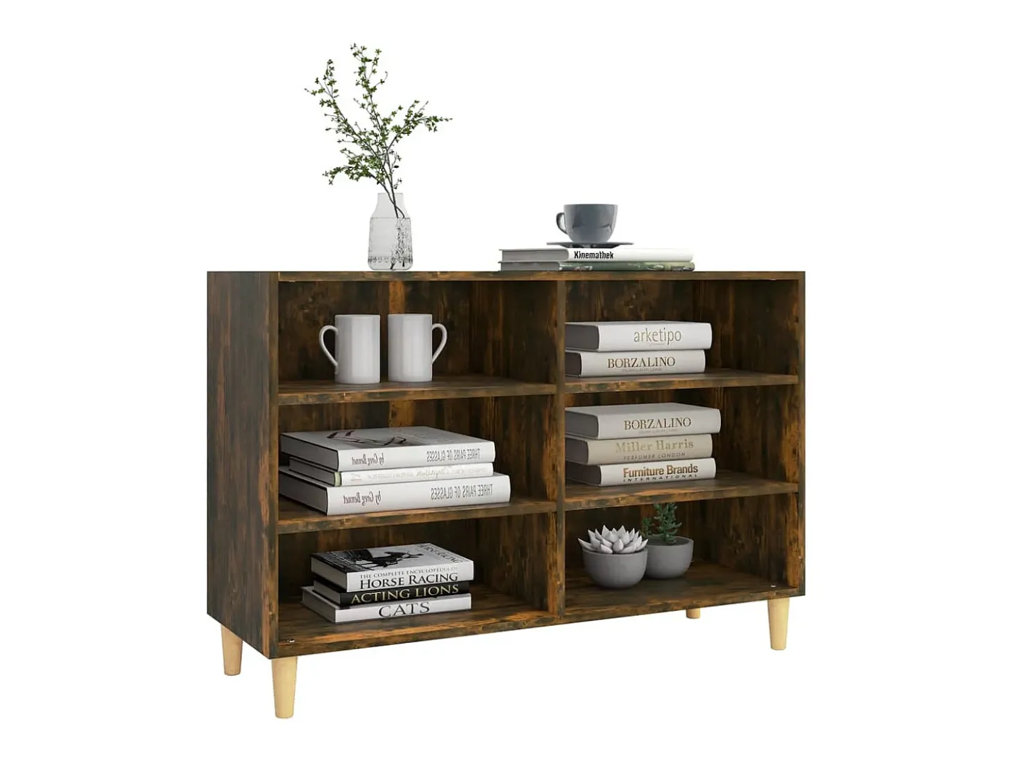Aparador de madera de ingeniería roble ahumado 103,5x35x70 cm ES85454