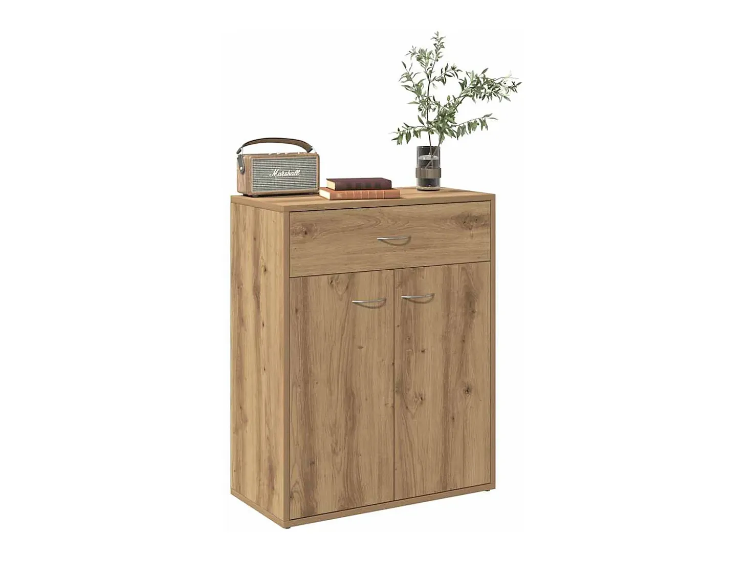 Aparador de madera de ingeniería roble artisan 60x30x75 cm
