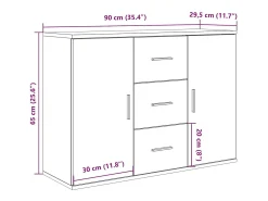 Aparador de madera de ingeniería envejecida 90x29,5x65 cm