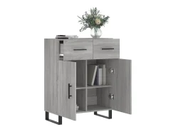 Aparador de madera de ingeniería gris Sonoma 69,5x34x90 cm