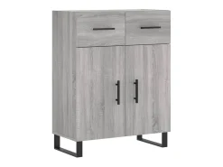 Aparador de madera de ingeniería gris Sonoma 69,5x34x90 cm