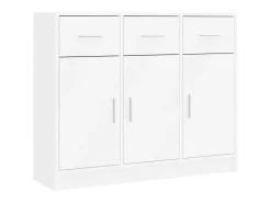 Aparador de madera de ingeniería blanco 91x28x75 cm ES63352