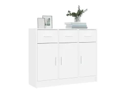 Aparador de madera de ingeniería blanco 91x28x75 cm ES63352
