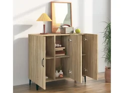 Aparador de madera de ingeniería roble Sonoma 90x34x80 cm ES32751