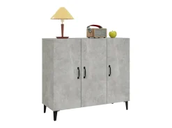 Aparador de madera de ingeniería gris hormigón 90x34x80 cm