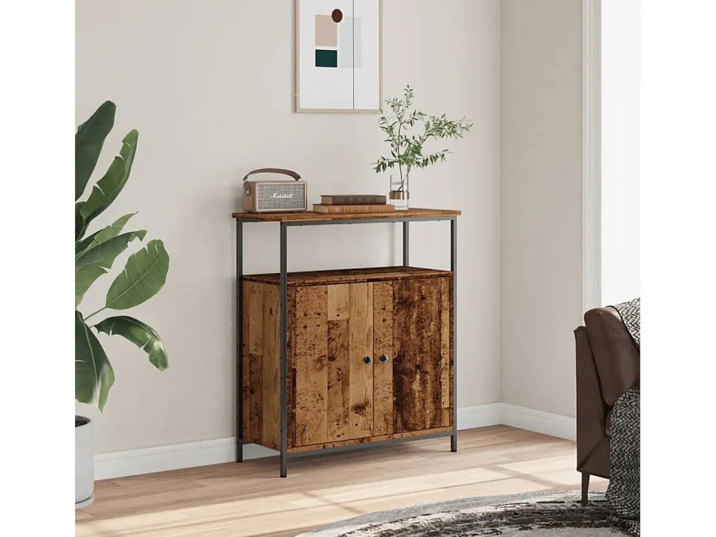 Aparador de madera de ingeniería madera envejecida 70x30x80 cm