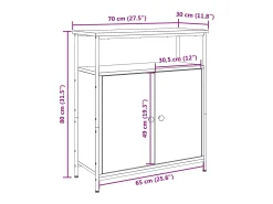 Aparador de madera de ingeniería madera envejecida 70x30x80 cm