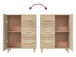 Aparador de madera de ingeniería roble Sonoma 69,5x34x90 cm