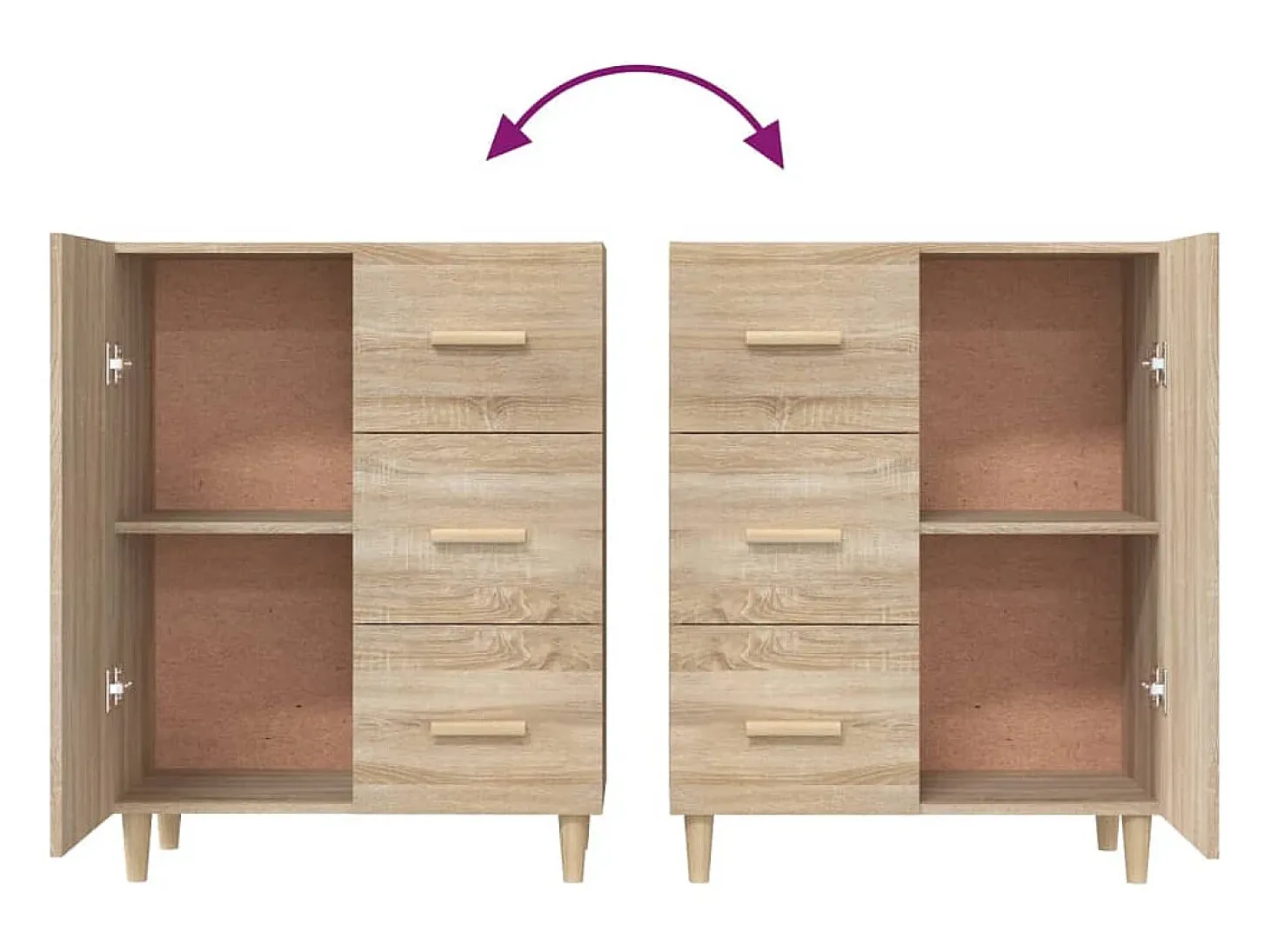 Aparador de madera de ingeniería roble Sonoma 69,5x34x90 cm