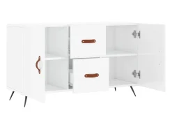 Aparador de madera de ingeniería blanco brillante 100x36x60 cm