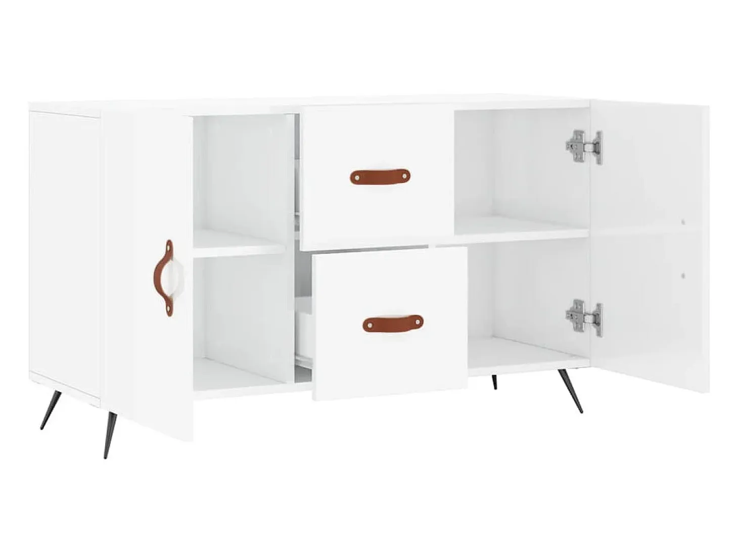 Aparador de madera de ingeniería blanco brillante 100x36x60 cm