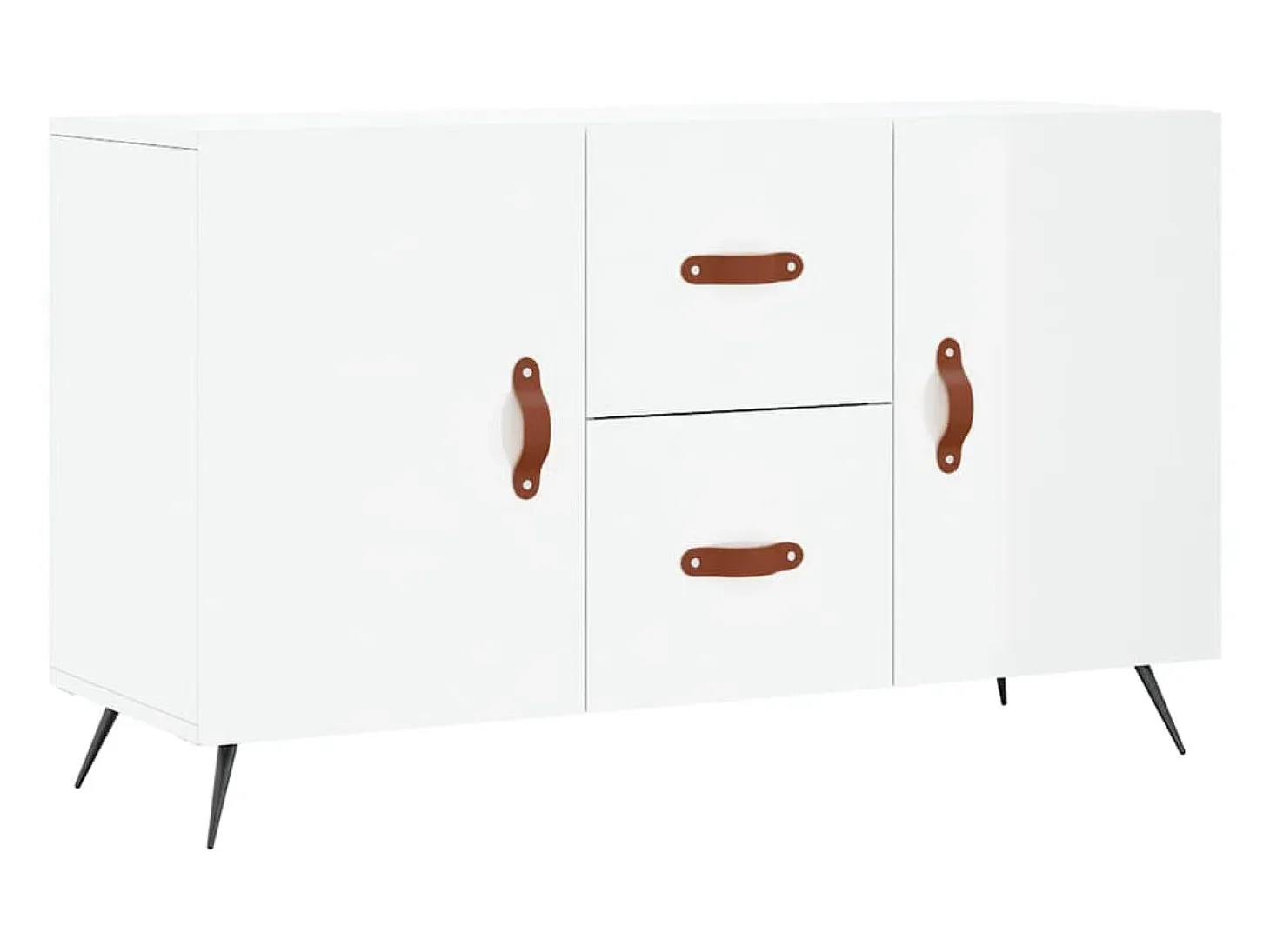 Aparador de madera de ingeniería blanco brillante 100x36x60 cm