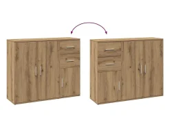 Aparador de madera de ingeniería roble artisan 91x29,5x75 cm