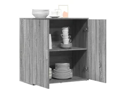 Aparador de madera de ingeniería gris Sonoma 79x38x80 cm ES211671