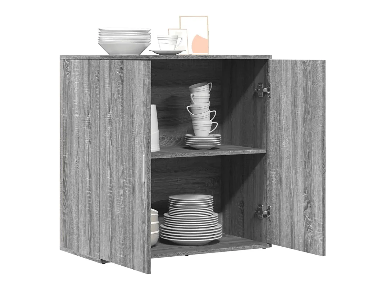 Aparador de madera de ingeniería gris Sonoma 79x38x80 cm ES211671