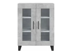 Aparador de madera de ingeniería gris hormigón 69,5x34x90 cm