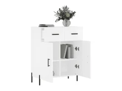 Aparador de madera de ingeniería blanco 69,5x34x90 cm ES46049