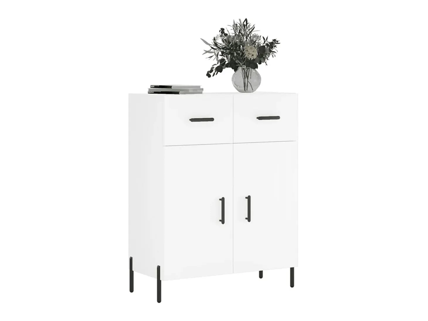 Aparador de madera de ingeniería blanco 69,5x34x90 cm ES46049