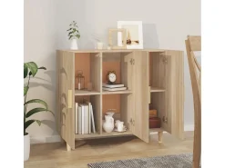 Aparador de madera de ingeniería roble Sonoma 90x34x80 cm