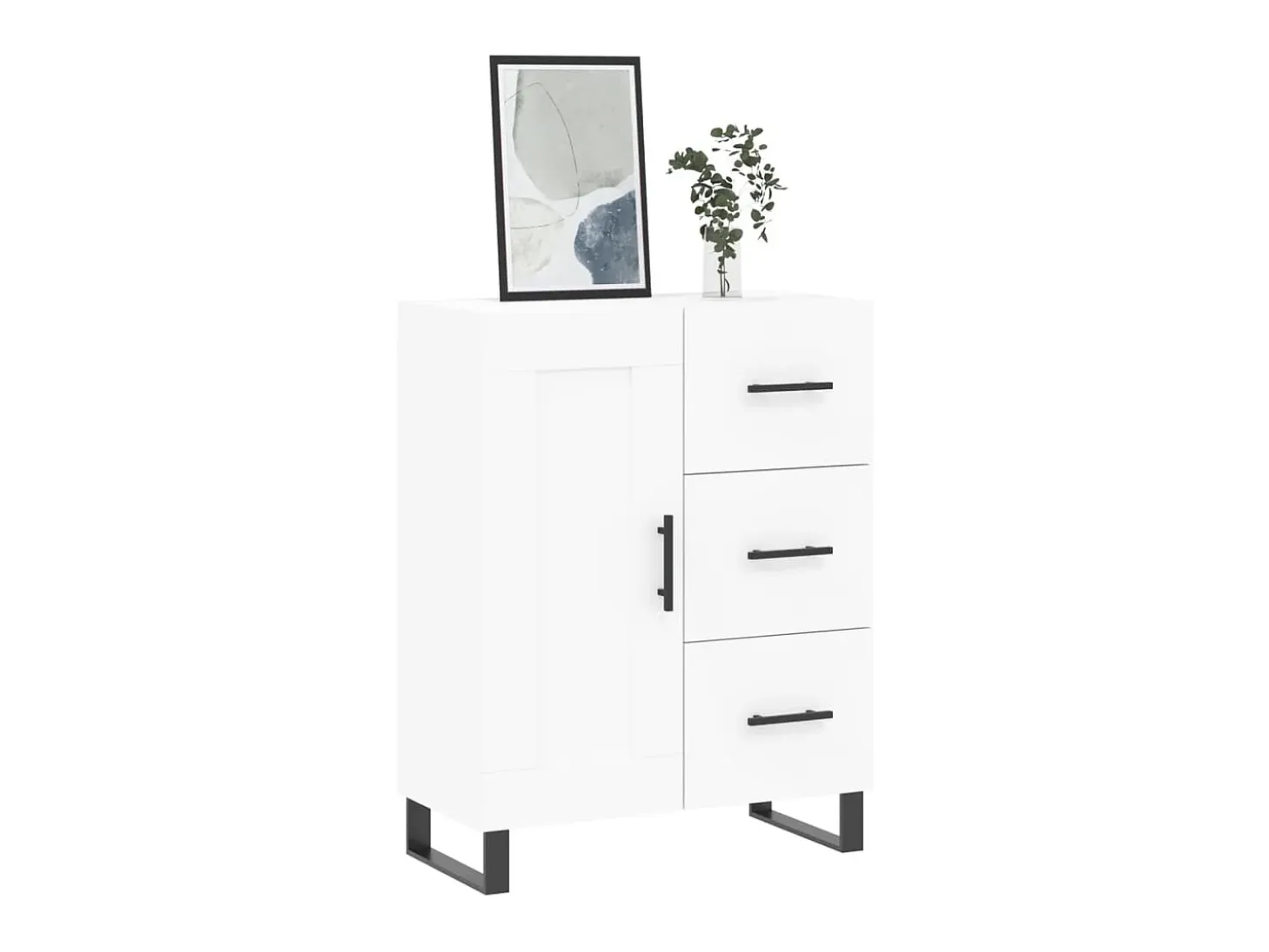 Aparador de madera de ingeniería blanco 69,5x34x90 cm ES38953