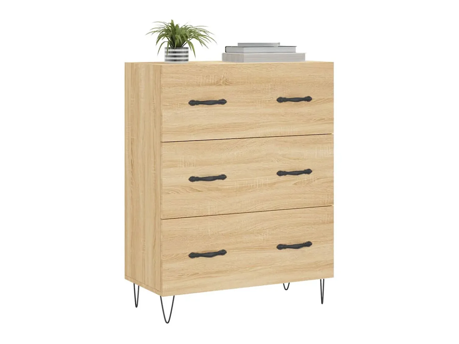 Aparador de madera de ingeniería roble Sonoma 69,5x34x90 cm ES12362