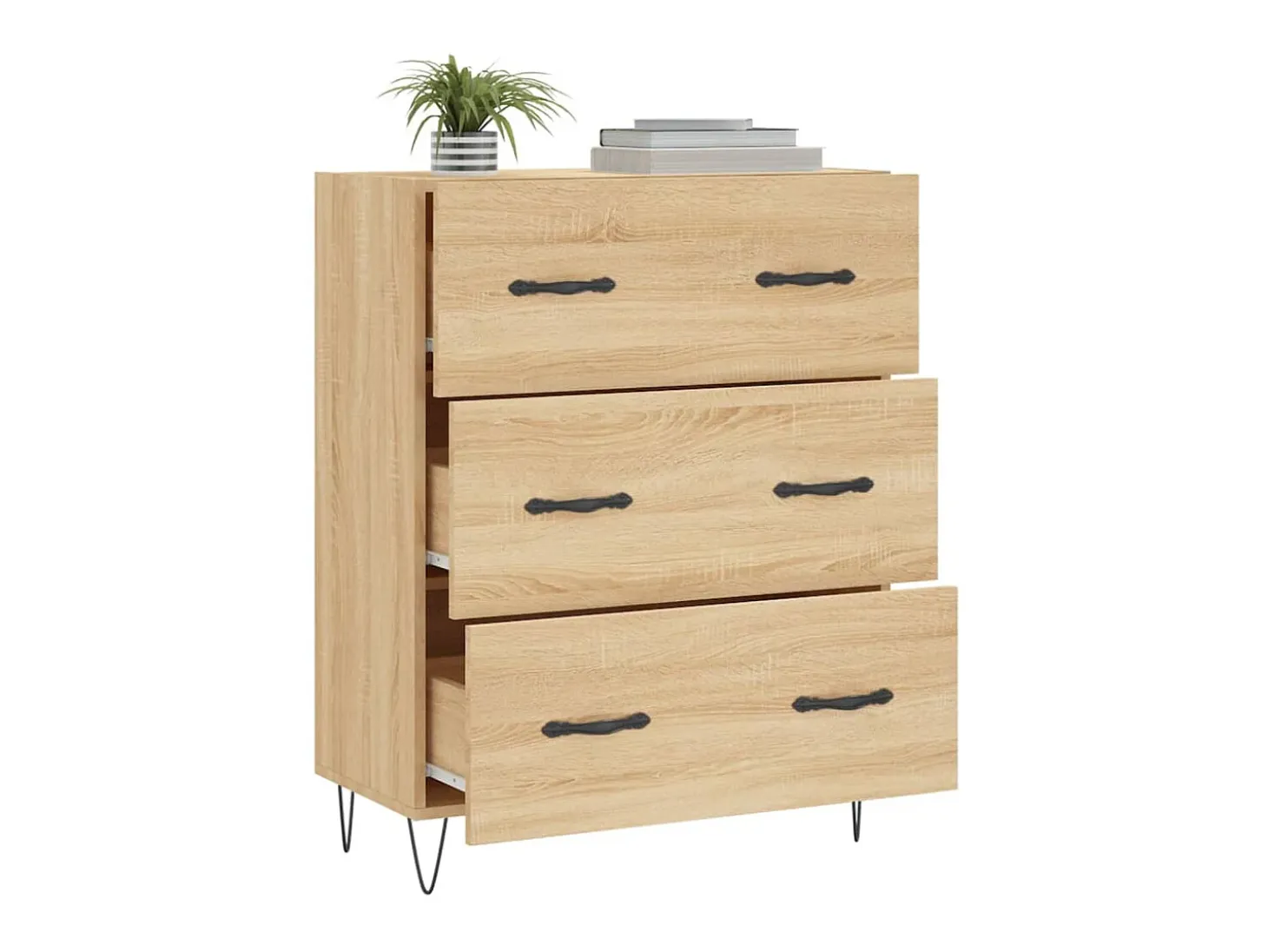 Aparador de madera de ingeniería roble Sonoma 69,5x34x90 cm ES12362