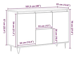 Aparador de madera de ingeniería envejecida 101,5x35x70 cm
