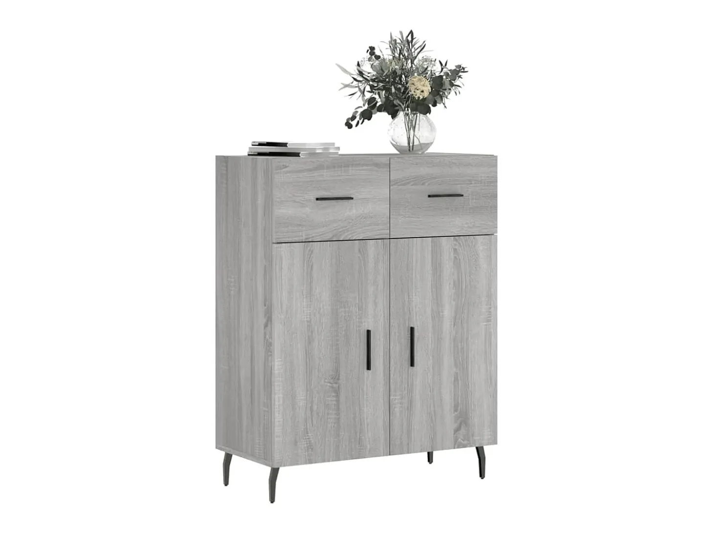 Aparador de madera de ingeniería gris Sonoma 69,5x34x90 cm ES55604