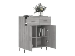 Aparador de madera de ingeniería gris Sonoma 69,5x34x90 cm ES55604