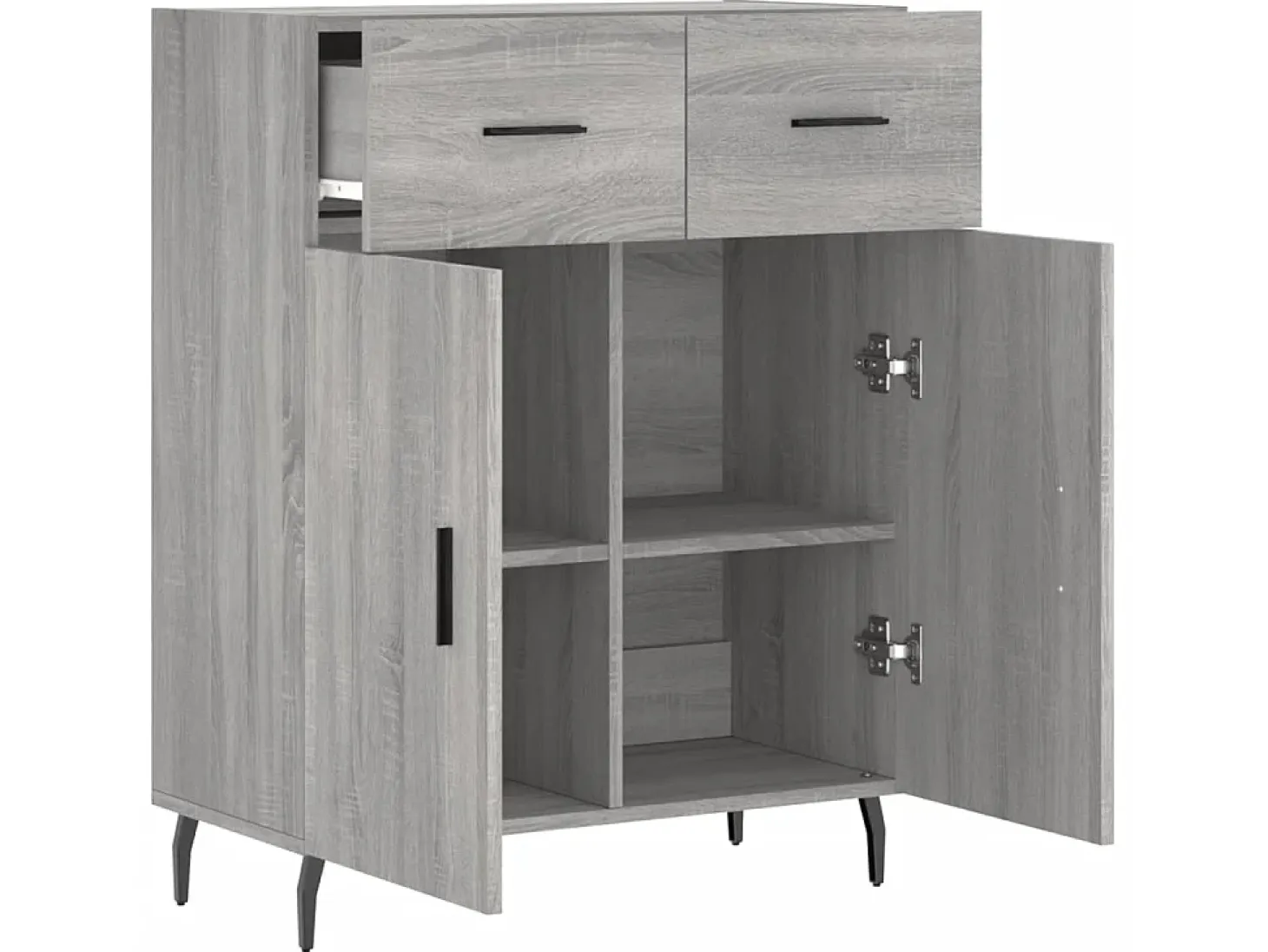 Aparador de madera de ingeniería gris Sonoma 69,5x34x90 cm ES55604