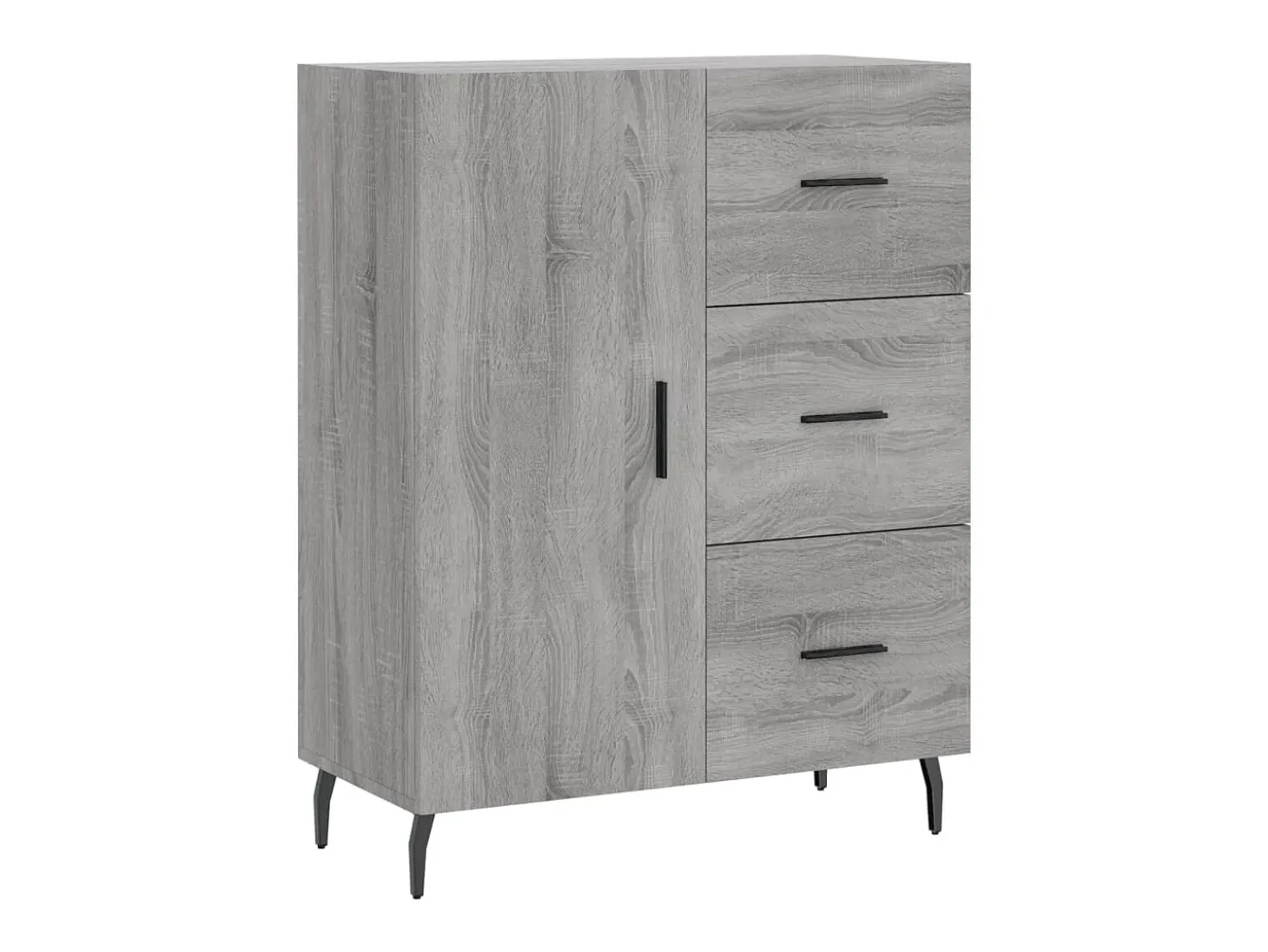 Aparador de madera de ingeniería gris Sonoma 69,5x34x90 cm ES40857