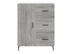Aparador de madera de ingeniería gris Sonoma 69,5x34x90 cm ES40857