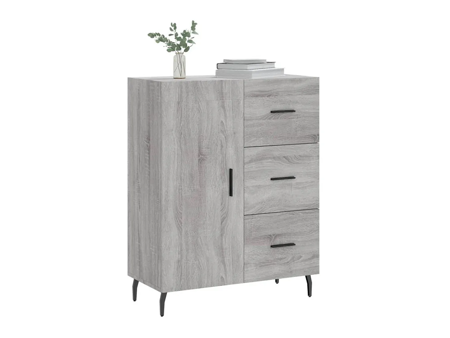 Aparador de madera de ingeniería gris Sonoma 69,5x34x90 cm ES40857