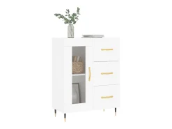 Aparador de madera de ingeniería blanco 69,5x34x90 cm ES23288