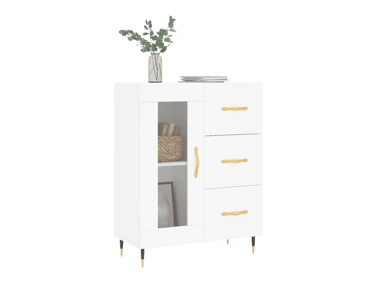 Aparador de madera de ingeniería blanco 69,5x34x90 cm ES23288