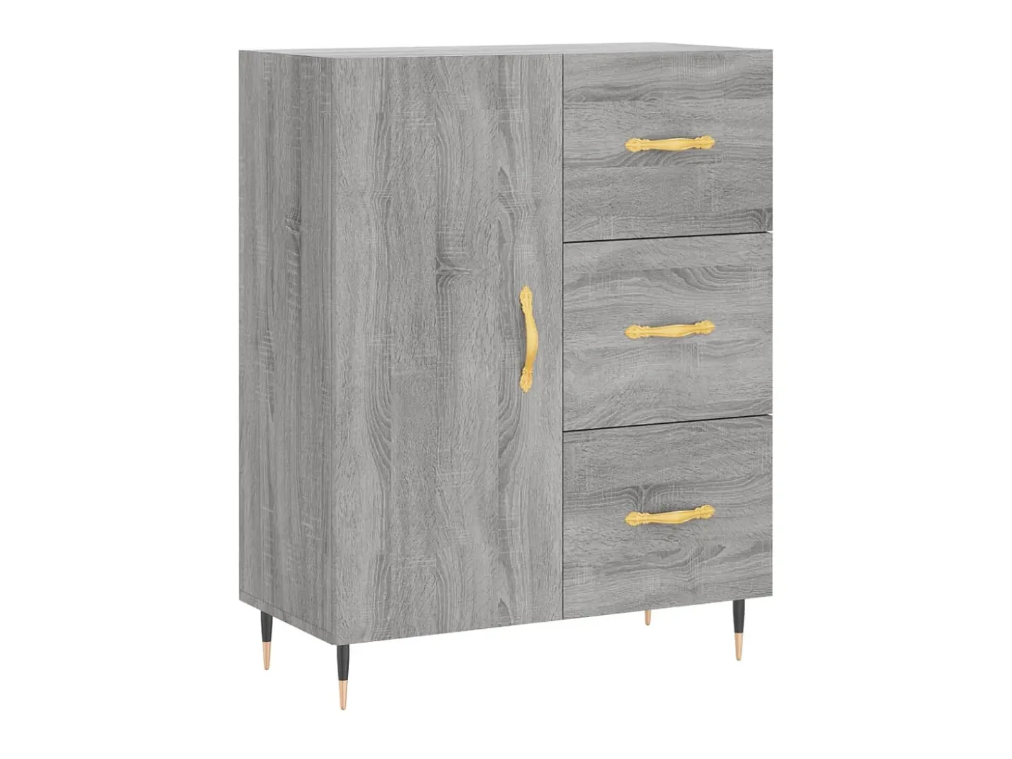 Aparador de madera de ingeniería gris Sonoma 69,5x34x90 cm ES42489