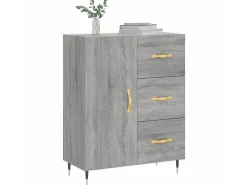 Aparador de madera de ingeniería gris Sonoma 69,5x34x90 cm ES42489