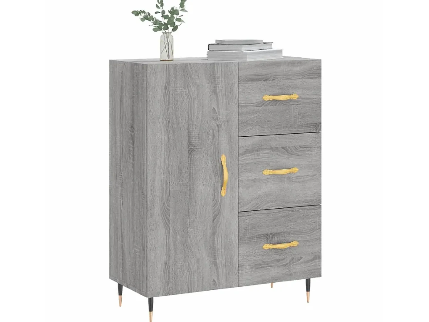 Aparador de madera de ingeniería gris Sonoma 69,5x34x90 cm ES42489