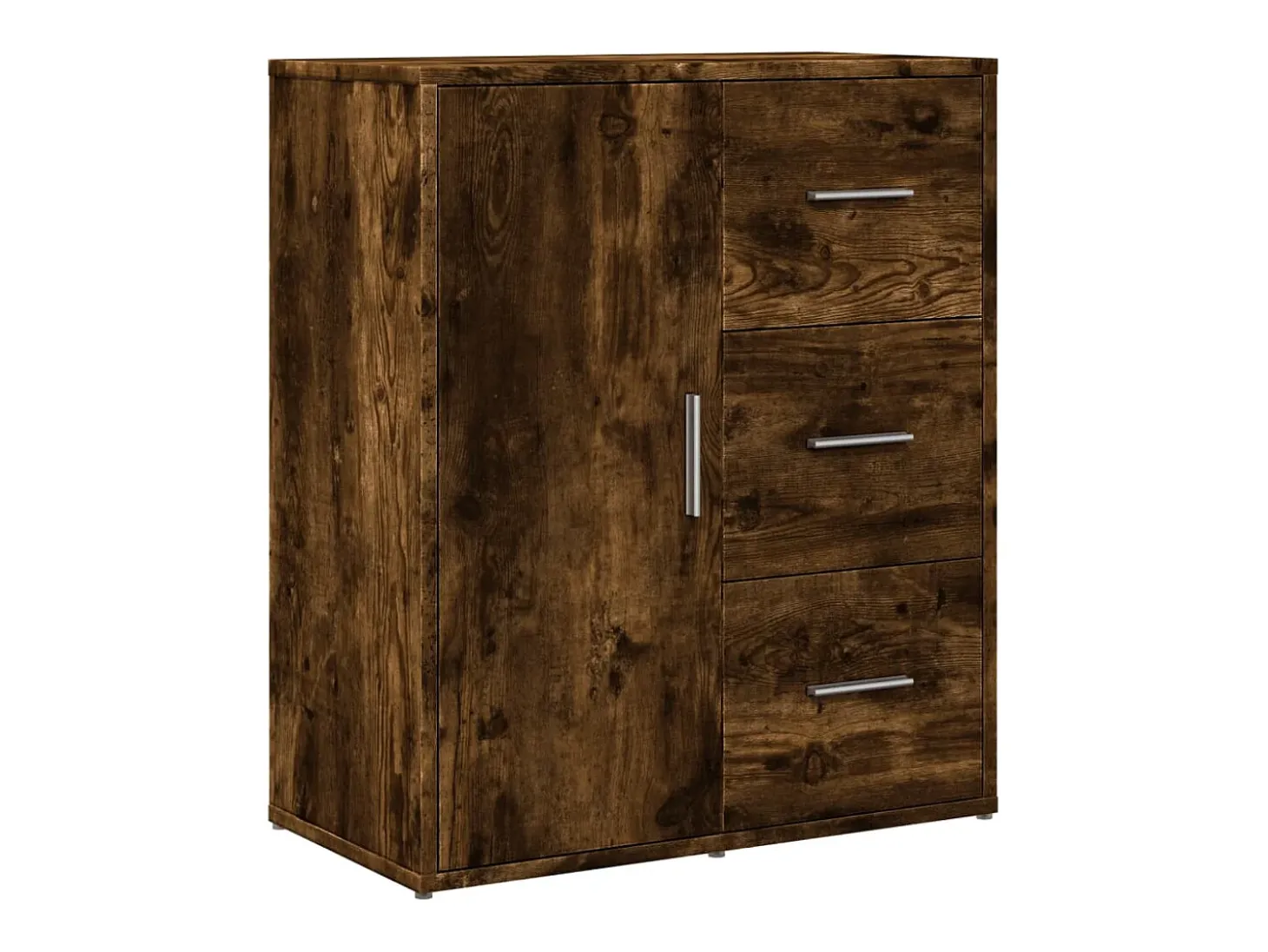 Aparador de madera de ingeniería 2 uds roble ahumado 60x31x70cm