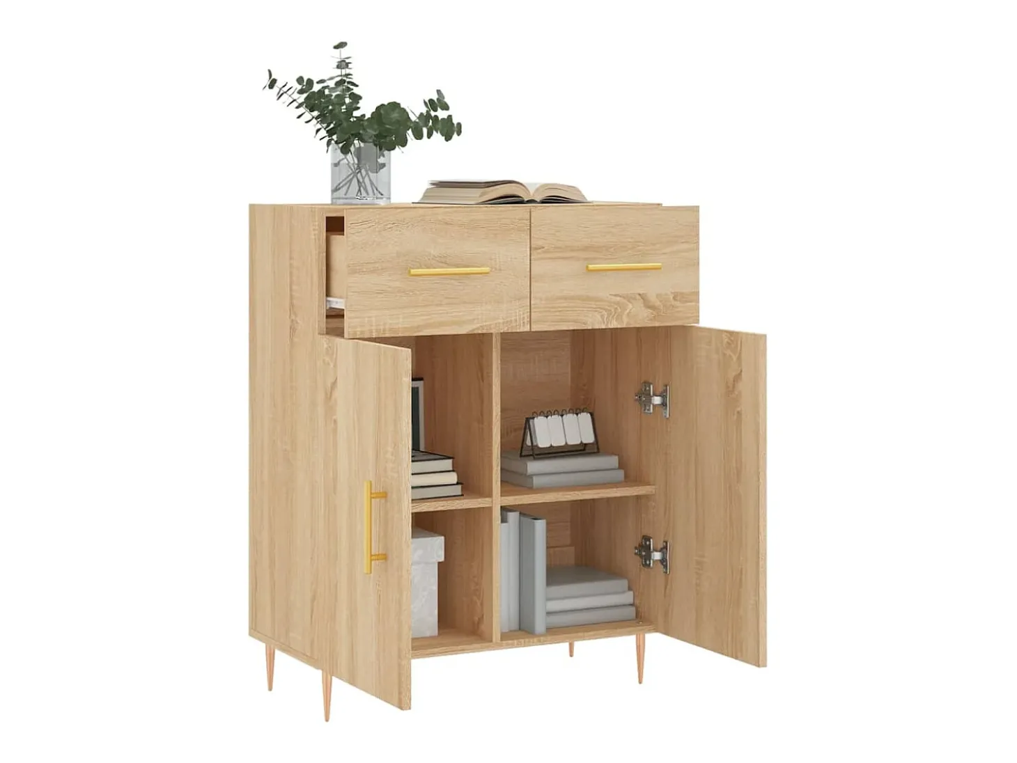 Aparador de madera de ingeniería roble Sonoma 69,5x34x90 cm