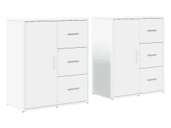 Aparador de madera de ingeniería 2 uds blanco 60x31x70 cm