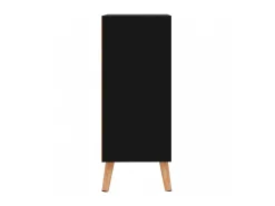 Aparador de madera de ingeniería negro brillo 60x30x72 cm ES73218