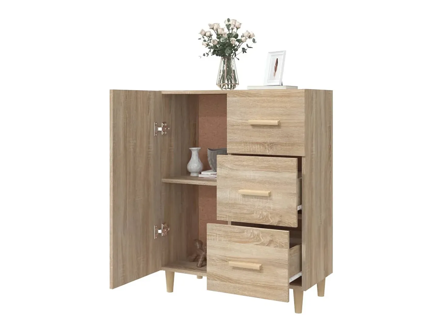 Aparador de madera de ingeniería roble Sonoma 69,5x34x90 cm ES443346